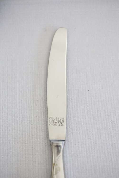 An exquisite set of 6x vintage German made Krusius Solingen (Stainless steel) butter knives