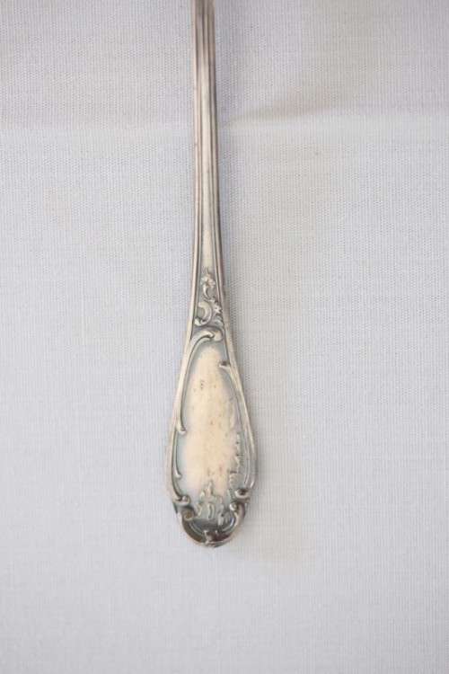 A beautiful vintage (boxed) German made "Wilkens" 90 silver plated gravy ladle and meat fork set