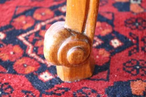 **RS17_Clearance** Oriental Teak occasional/ display table w/ Louis XV legs and a checkered top