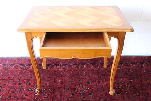 **RS17_Clearance** Oriental Teak occasional/ display table w/ Louis XV legs and a checkered top