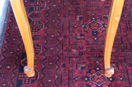 **RS17_Clearance** Oriental Teak occasional/ display table w/ Louis XV legs and a checkered top