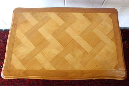 **RS17_Clearance** Oriental Teak occasional/ display table w/ Louis XV legs and a checkered top