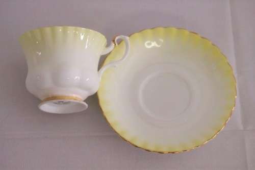 A gorgeous vintage Royal Albert porcelain trio in the beautiful "Rainbow Yellow" pattern