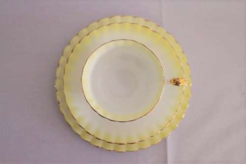 A gorgeous vintage Royal Albert porcelain trio in the beautiful "Rainbow Yellow" pattern