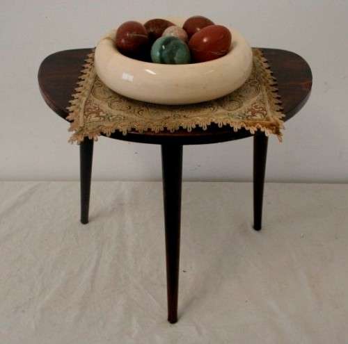 An awesome three-legged retro display/ occasional wooden table in great condition !!!