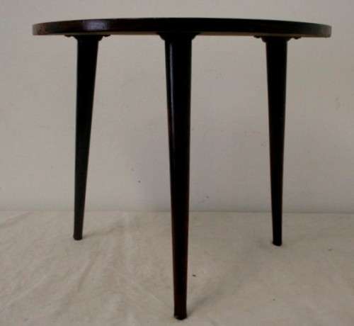 An awesome three-legged retro display/ occasional wooden table in great condition !!!