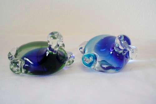 **RS17** Two awesome vintage Italian made "Murano" glass-art decorative "turtles" in great condition