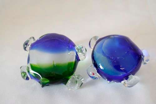 **RS17** Two awesome vintage Italian made "Murano" glass-art decorative "turtles" in great condition
