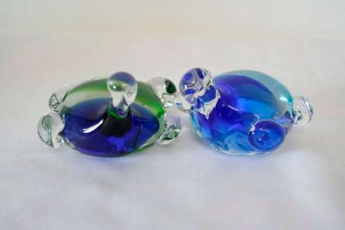 **RS17** Two awesome vintage Italian made "Murano" glass-art decorative "turtles" in great condition