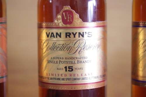 A rare boxed set of Van Ryn's 12, 15 and 20 year old "Collection Reserve" Single Pot-stilled brandy