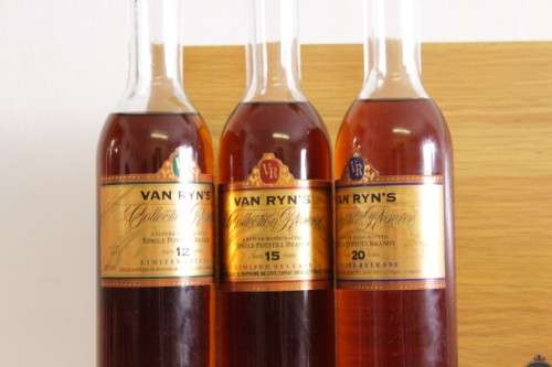 A rare boxed set of Van Ryn's 12, 15 and 20 year old "Collection Reserve" Single Pot-stilled brandy