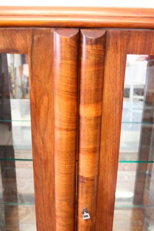 **RS17** An Art Deco display/ show cabinet with glass doors and a large bottom double door cupboard