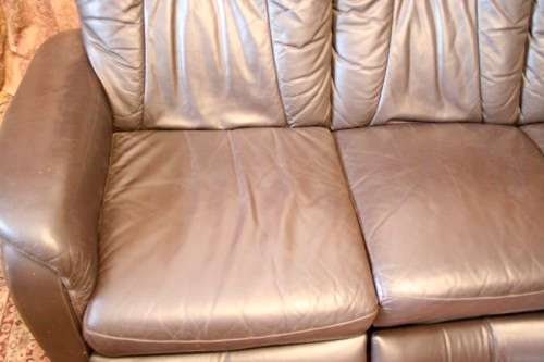 **RS17_Clearance** XL - 2,08cm long genuine leather 3-seater reclining couch in great condition!!