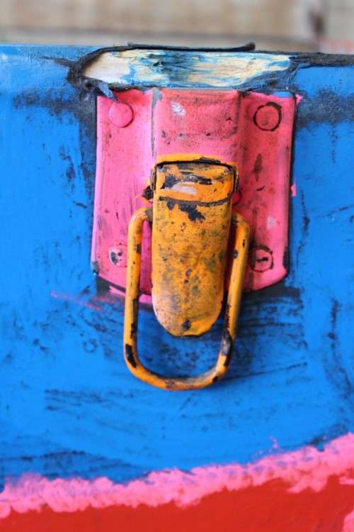 A stunning large vintage chest (toy box) with loads of storage space - brightly colour painted!!
