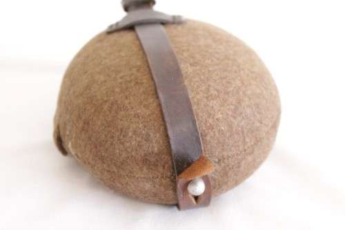 An awesome vintage WWII German/ Czechoslovakian aluminium water canteen with a felt covering