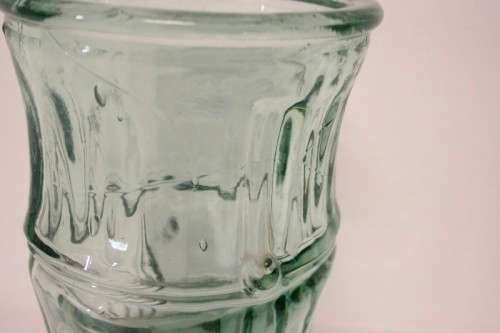 **RS17** A lovely large vintage pale green hand made vase. perfect for larger flowers.