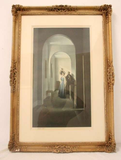A gorgeous framed behind glass print by Leonard Campbell Taylor 1924 "The corridor"