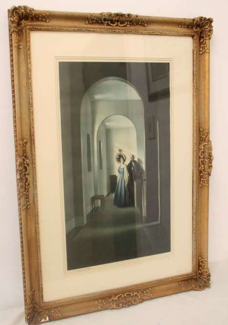 A gorgeous framed behind glass print by Leonard Campbell Taylor 1924 "The corridor"