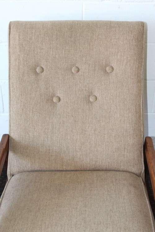 **RS17_Clearance** Vintage Danish made "Scandinavian Modern" solid teak upholstered lounge armchair