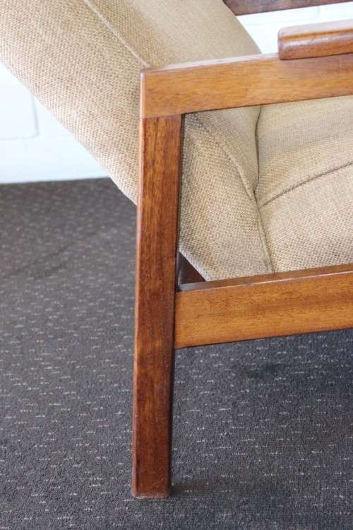 **RS17_Clearance** Vintage Danish made "Scandinavian Modern" solid teak upholstered lounge armchair