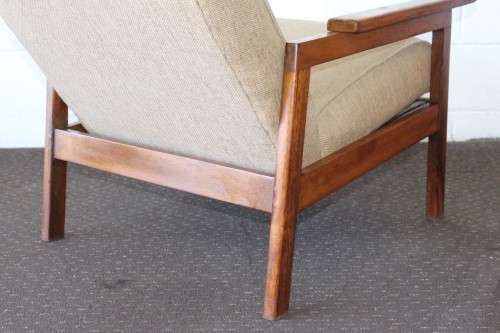 **RS17_Clearance** Vintage Danish made "Scandinavian Modern" solid teak upholstered lounge armchair