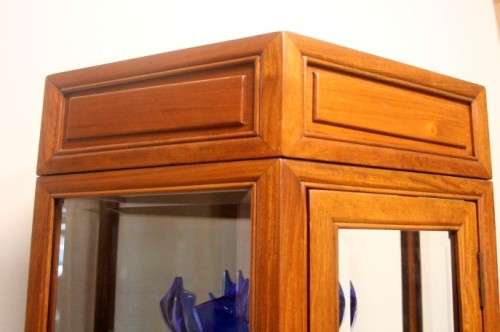 *Discounted* Exquisite solid Rosewood hexagon display cabinet w bevelled glass & large cupboard