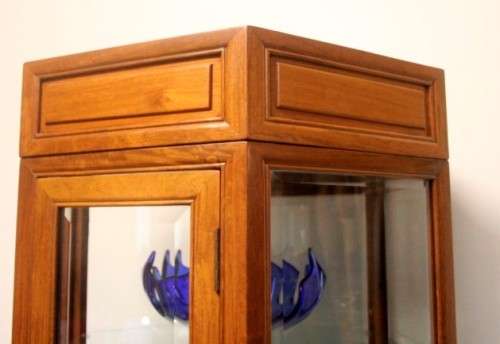 *Discounted* Exquisite solid Rosewood hexagon display cabinet w bevelled glass & large cupboard