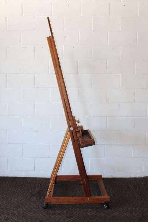 A top quality TALL (212cm) solid Meranti artist's easel with height, tilt and size adjustments, WOW
