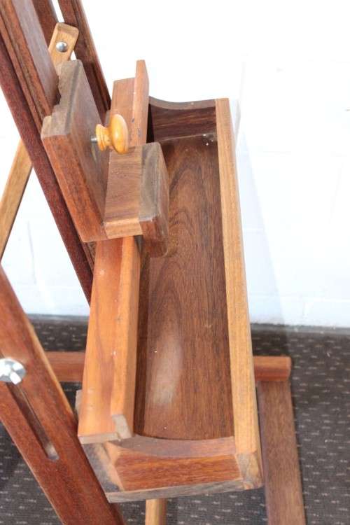 A top quality TALL (212cm) solid Meranti artist's easel with height, tilt and size adjustments, WOW