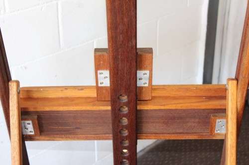 A top quality TALL (212cm) solid Meranti artist's easel with height, tilt and size adjustments, WOW