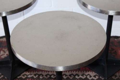 **RS17** Aluminium-topped circular outdoor table on heavy iron base; price per table - 4x available
