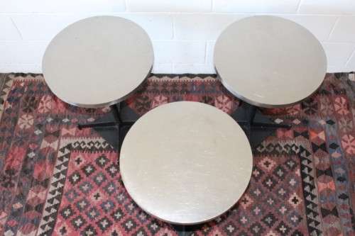 **RS17** Aluminium-topped circular outdoor table on heavy iron base; price per table - 4x available