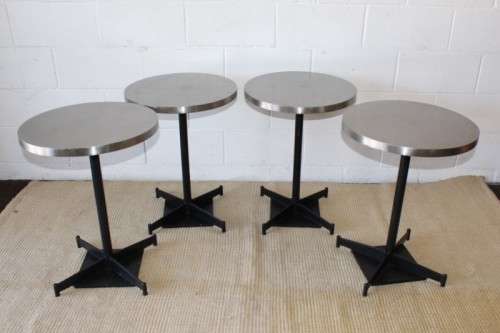 **RS17** Aluminium-topped circular outdoor table on heavy iron base; price per table - 4x available