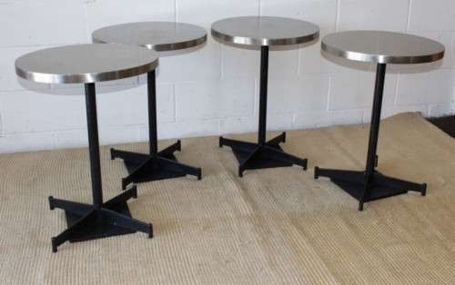 **RS17** Aluminium-topped circular outdoor table on heavy iron base; price per table - 4x available