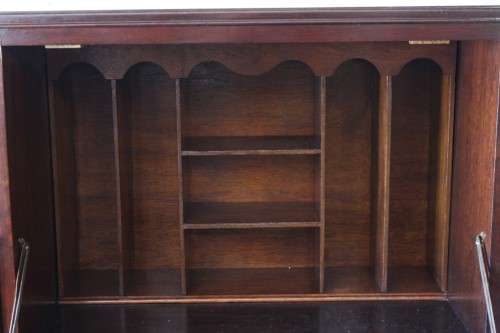 **RS17_Clearance** Beautiful Imbuia ball & claw fall-front display/ drinks cabinet w/ glass door