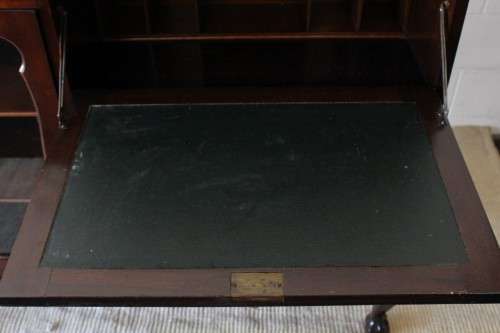 **RS17_Clearance** Beautiful Imbuia ball & claw fall-front display/ drinks cabinet w/ glass door