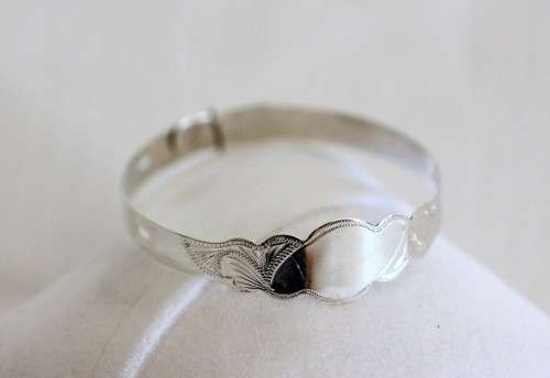 A lovely and detailed sterling silver adjustable baby's Christening/ ID bracelet - can be engraved!