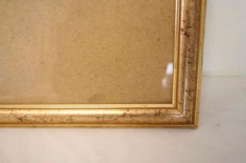 A stunning gold coloured wooden wall mounted photo frame with glass, can hang both ways