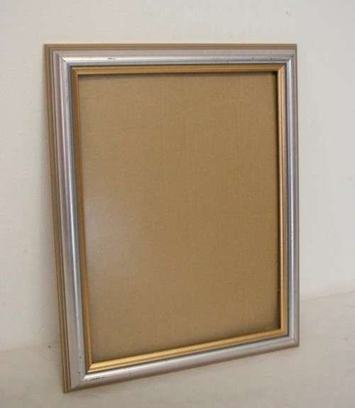 **RS17** A stunning silver and gold coloured wooden wall mounted photo frame with glass.