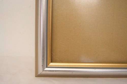 **RS17** A stunning silver and gold coloured wooden wall mounted photo frame with glass.