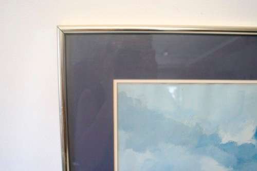 **RS17** A beautiful signed "Wessel Marais" print framed behind glass of fisherman with nets.