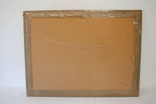 **RS17** A signed "Wessel Marais" print framed behind glass in a wood frame of fisherman with nets.