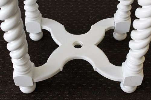 **RS17** An antique Victorian wooden white banqueting podium/ maître d' stand w/ barley twist legs
