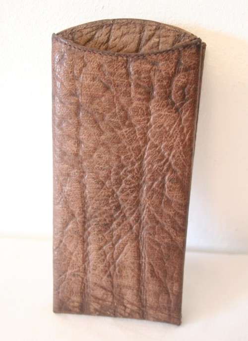 **RS17** A wonderful vintage genuine Buffalo skin 2 pair reading glasses pouch in good condition