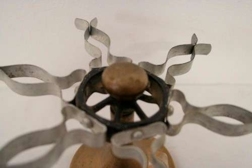 **RS17** A vintage mid century standard metal and brass six rubber stamp holder display carousel