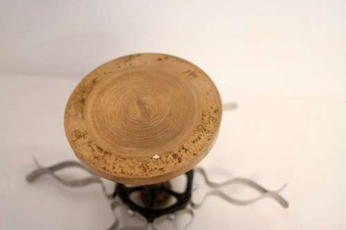 **RS17** A vintage mid century standard metal and brass six rubber stamp holder display carousel