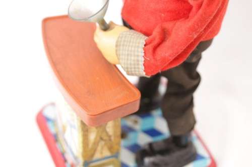 An incredible & rare vintage (c1962) Japanese made "Nomaru T.N" battery powered "Bartender" tin toy