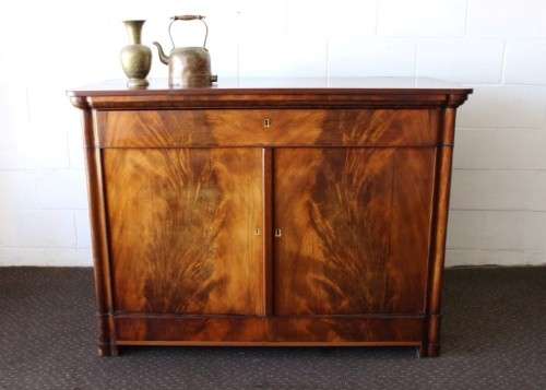 incredible antique walnut Art Deco pop-up drinks cabinet w/ side cupboards & pull-out trays RS17Sale