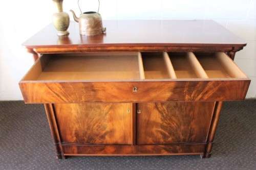 incredible antique walnut Art Deco pop-up drinks cabinet w/ side cupboards & pull-out trays RS17Sale