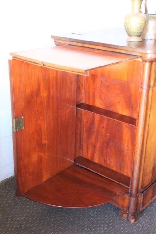 incredible antique walnut Art Deco pop-up drinks cabinet w/ side cupboards & pull-out trays RS17Sale